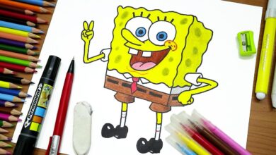 طريقة رسم سبونج بوب خطوة خطوة بالصور