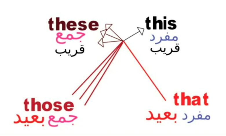 شرح اسماء الاشارة والفرق بينهم (This/That /These/Those)