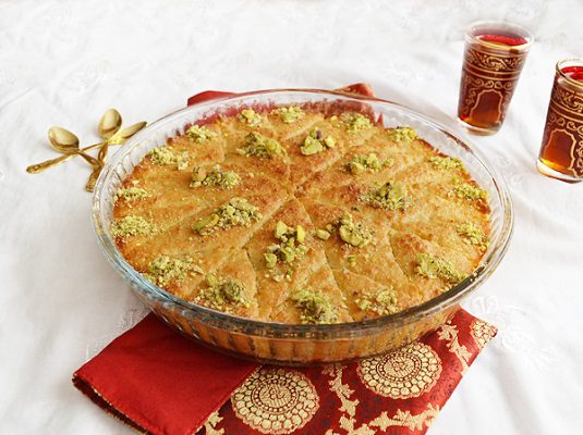 طريقة عمل الهريسة بالقشطة