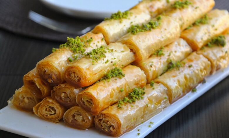 طريقة عمل اصابع البقلاوة بحشوات روعة