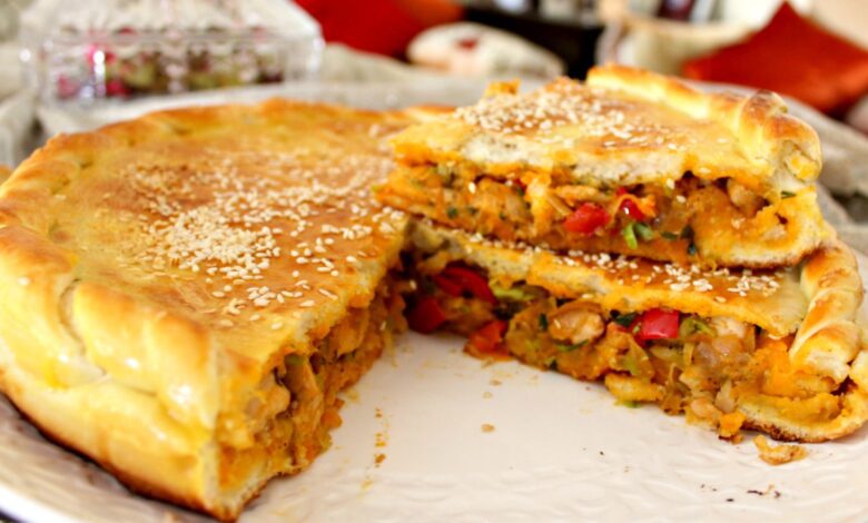 فطيرة اللحم بالخضروات