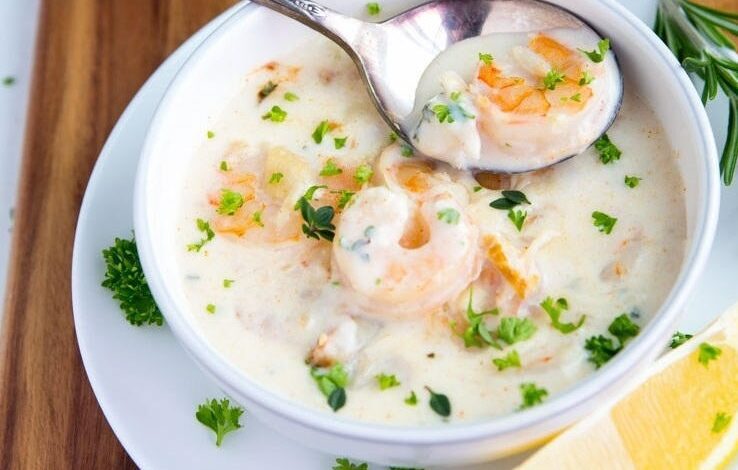 طريقة عمل شوربة الجمبري بالكريمة