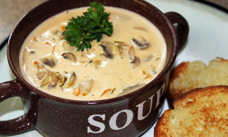 طريقة عمل شوربة المشروم