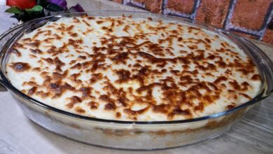 طريقة عمل صينية رز بالبشاميل من الرز البايت بالصور