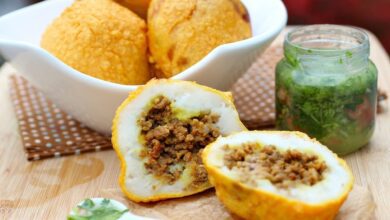 طريقة عمل كبة البطاطس مع الارز واللحم المفروم